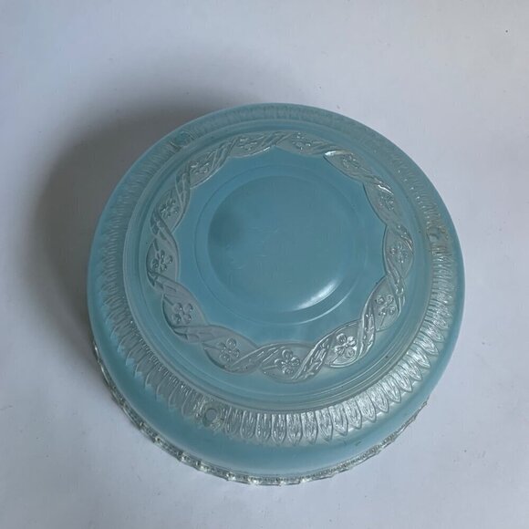 Vintage 1940s Blue Glass Ceiling Light Shade - Picture 2 of 7